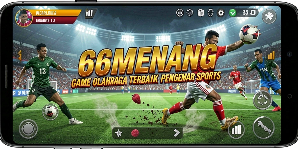 Tampilan gameplay seru di 66MENANG yang menggugah semangat olahraga.