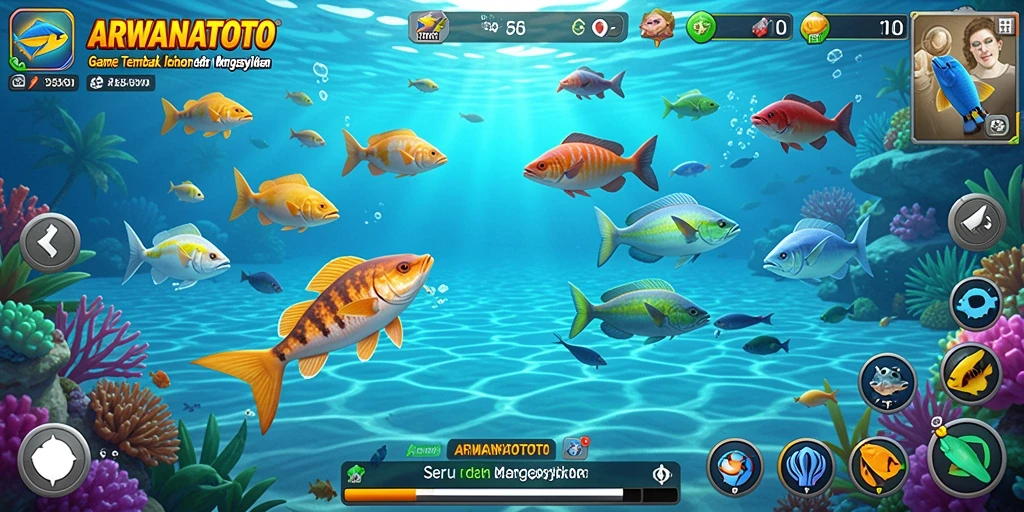 Tampilan menarik gameplay Tembak Ikan dalam ARWANATOTO