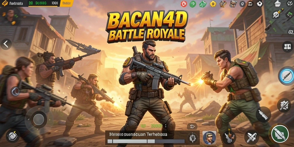 Gameplay BACAN4D yang mendebarkan dalam arena Battle Royale.