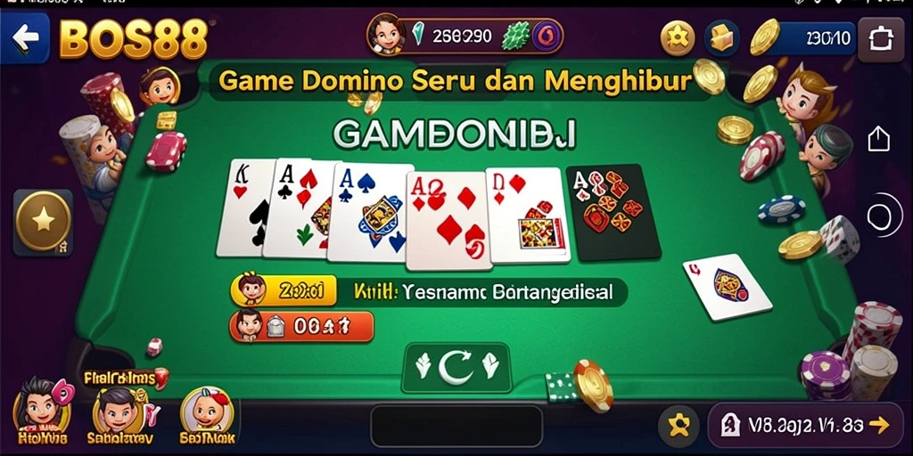 Tampilan gameplay Domino yang seru dan penuh tantangan di BOS88.