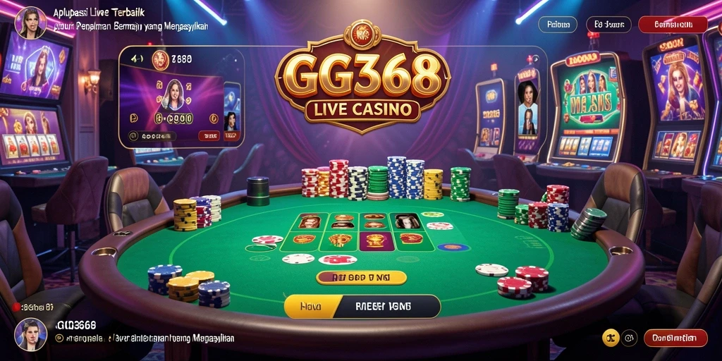 Tampilan gameplay Live Casino GG368 dengan dealer profesional dan interaksi langsung.