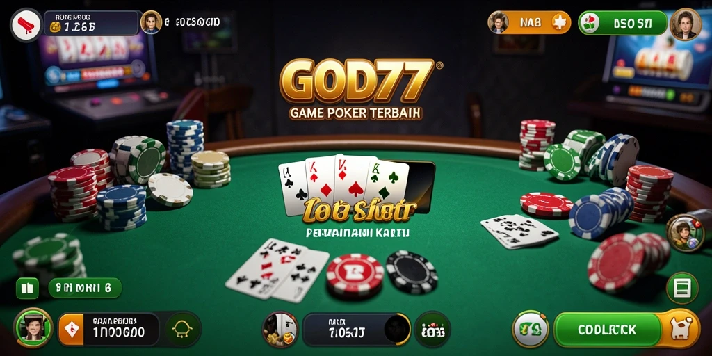 Tampilan gameplay Poker yang menarik di GOD77.