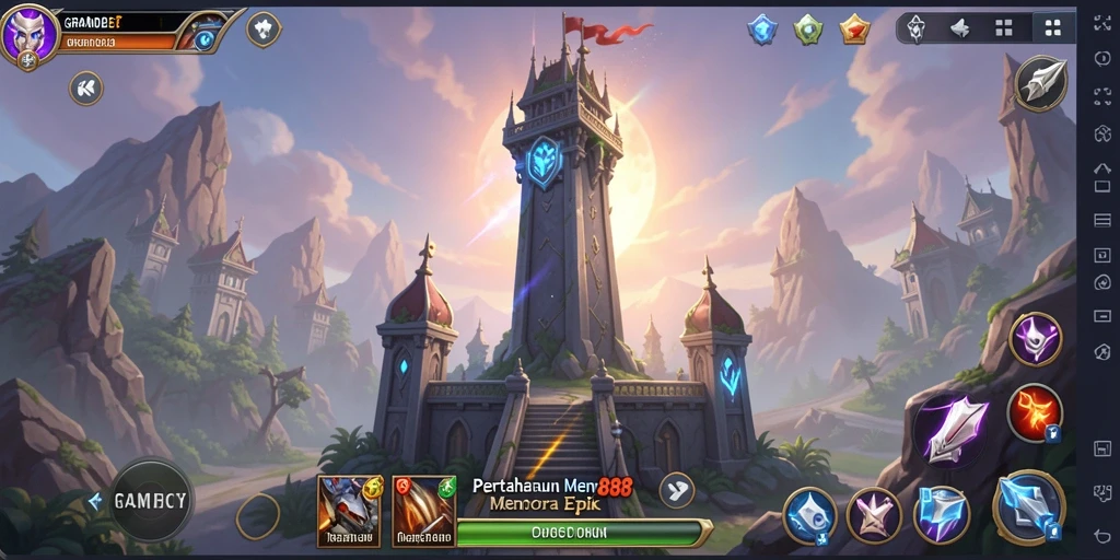 Tampilan gameplay menakjubkan dari GRANDBET88 di Tower Defense.
