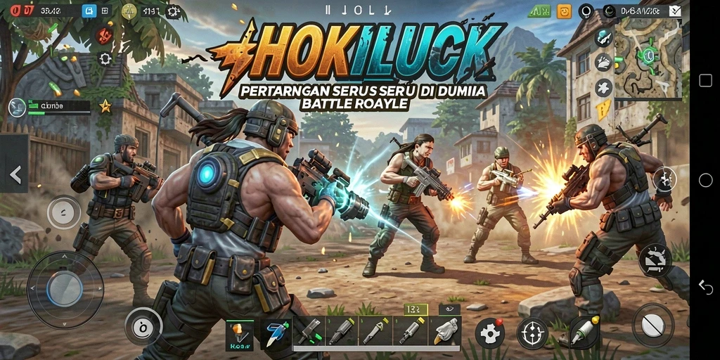 Gameplay menegangkan dalam HOKILUCK dengan aksi Battle Royale.