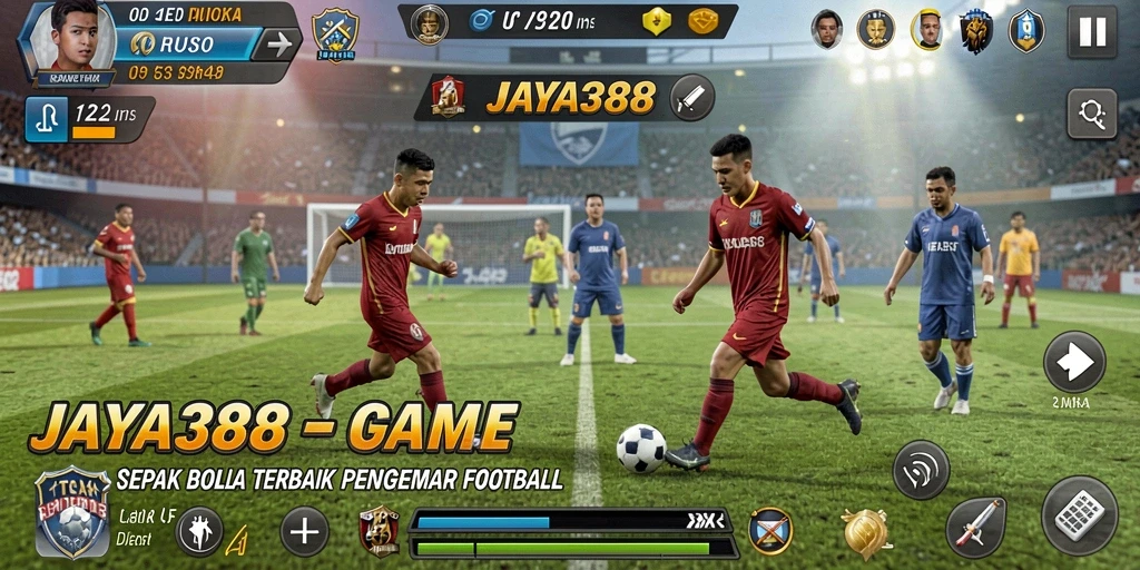 Tampilan gameplay JAYA388 yang penuh aksi dan strategi sepak bola.