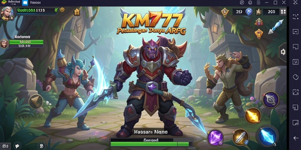 Screenshot menampilkan aksi seru di dunia ARPG KM777.