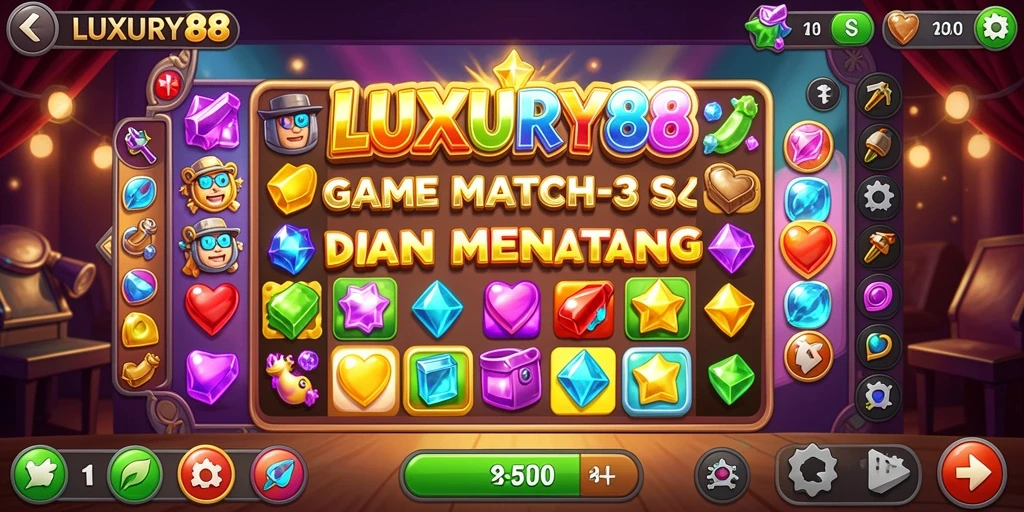 Gameplay LUXURY88 yang seru dan memukau dalam format Match-3.