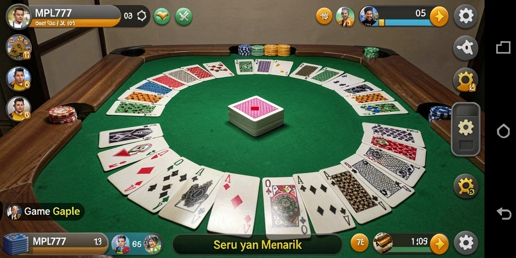 Tampilan gameplay Gaple MPL777 yang menarik dan seru.