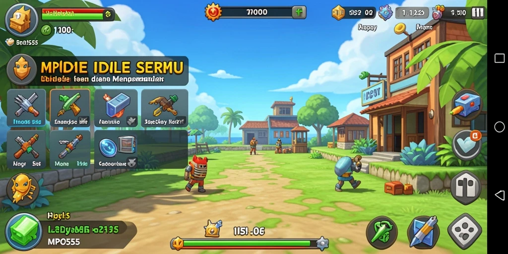 Screenshot MPO555 menampilkan gameplay Idle yang menarik dan santai.