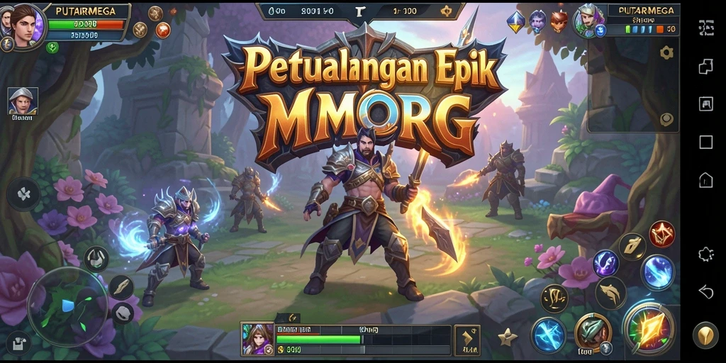 Tampilan gameplay PUTARMEGA yang dinamis dan epik.