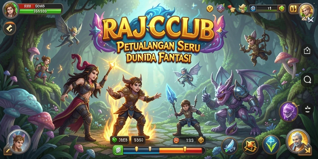 Gameplay RAJACLUB dengan petualangan seru dan penuh tantangan.