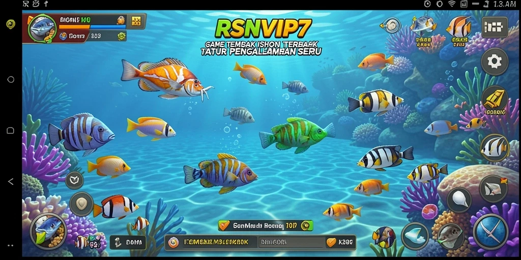 Tampilan gameplay seru dan menegangkan saat menembak ikan.