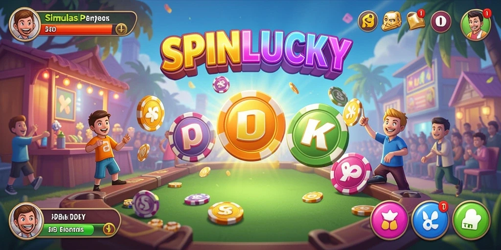 Screenshot gameplay SPINLUCKY menampilkan aktivitas simulasi yang seru.