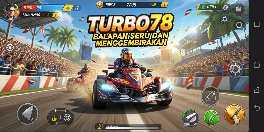 Gameplay menegangkan di TURBO78 dengan balapan seru.