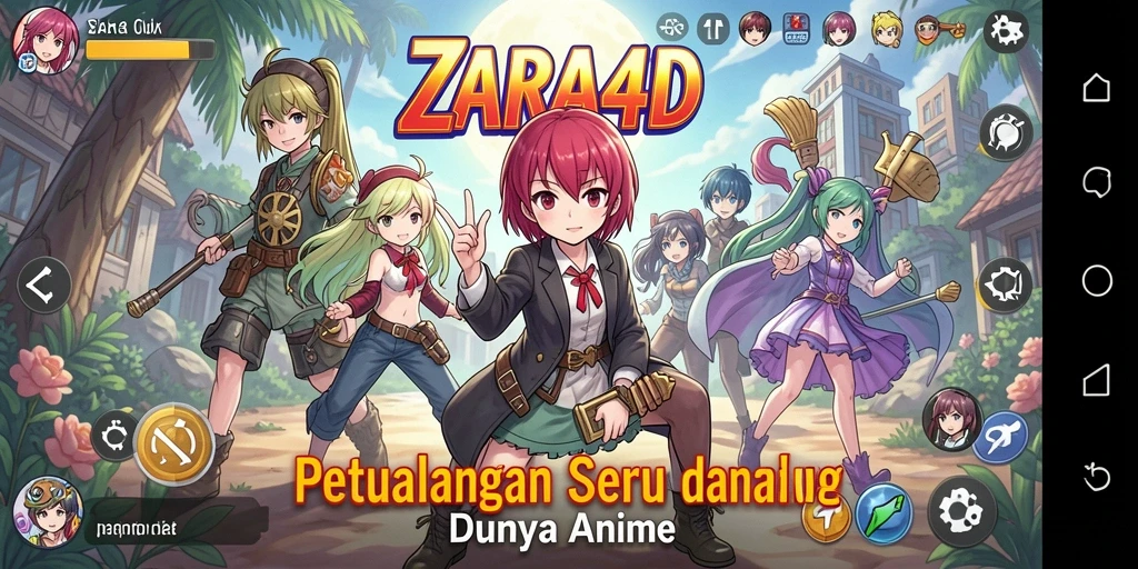 Tangkapan layar utama ZARA4D menampilkan aksi seru dan karakter anime.